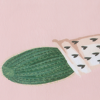 Tappeto tappetino Rosa e Verde Stampato Cactus 80 x 150 cm pelo corto per Bambini