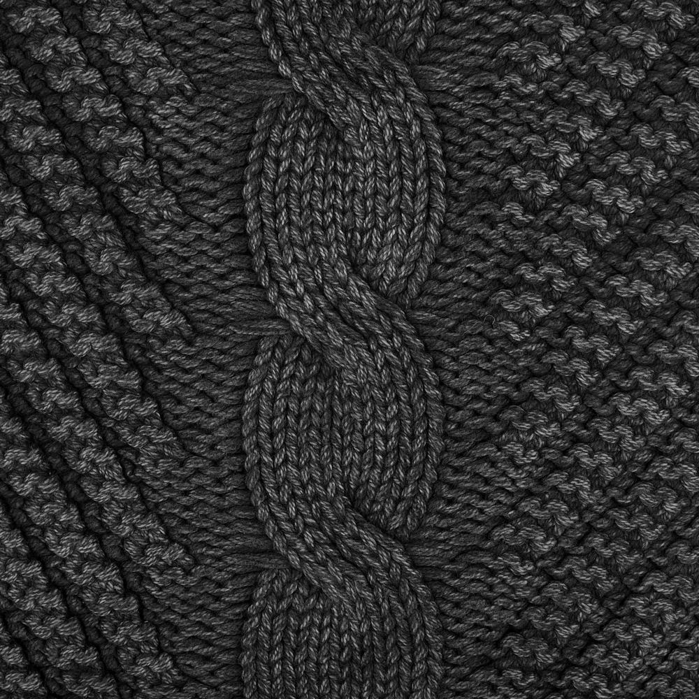 Cuscino decorativo grigio lavorato a maglia 45 x 45 cm uncinetto Boho Retro Decor accessori