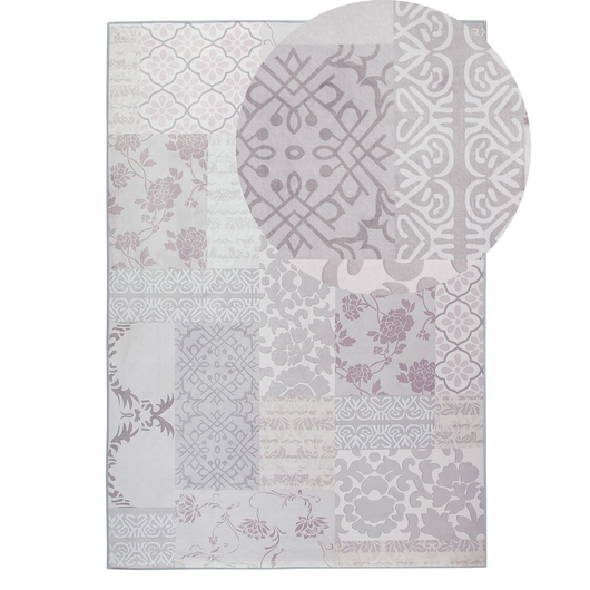 Tappeto Multicolore grigio poliestere 140 x 200 cm a pelo corto motivo floreale