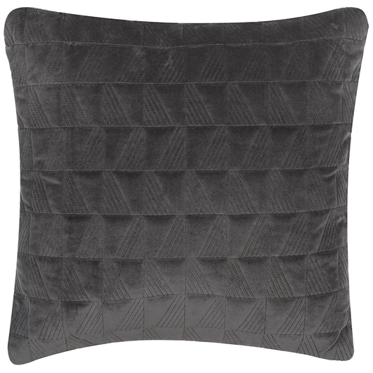 Cuscino Decorativo Grigio Cotone Motivo Geometrico 45 x 45 cm Triangolo Quadrato Minimalista Arredamento Moderno Accessori