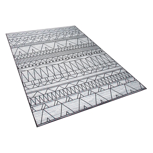 Tappeto Nero e grigio poliestere 140 x 200 cm a pelo corto motivo geometrico