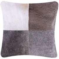 Cuscino decorativo Pelle di vacchetta grigia Patchwork 45 x 45 cm Accessori per arredamento moderno country