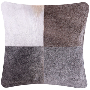 Cuscino decorativo Pelle di vacchetta grigia Patchwork 45 x 45 cm Accessori per arredamento moderno country
