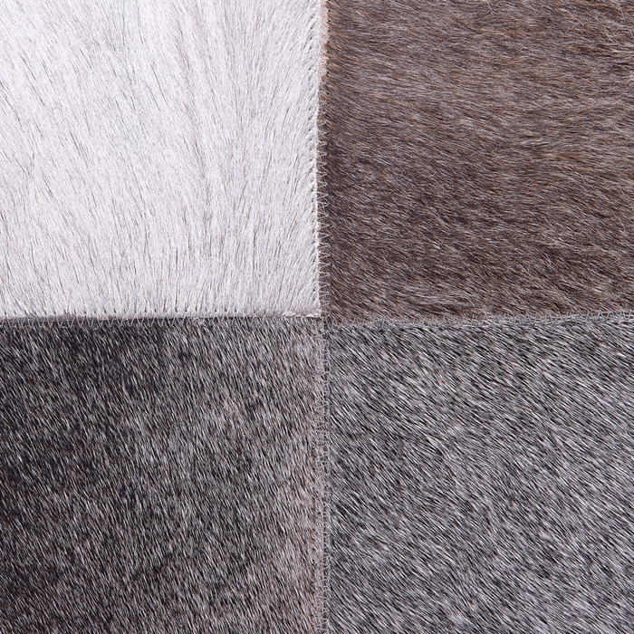 Cuscino decorativo Pelle di vacchetta grigia Patchwork 45 x 45 cm Accessori per arredamento moderno country