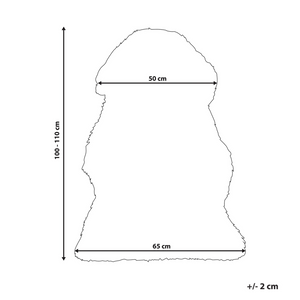 Tappeto in pelle di pecora beige 65 x 110 cm a pelo lungo naturale in stile rustico