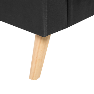 Divano in tessuto Rivestimento in tessuto Nero a 2 posti capitonné con due sostegni