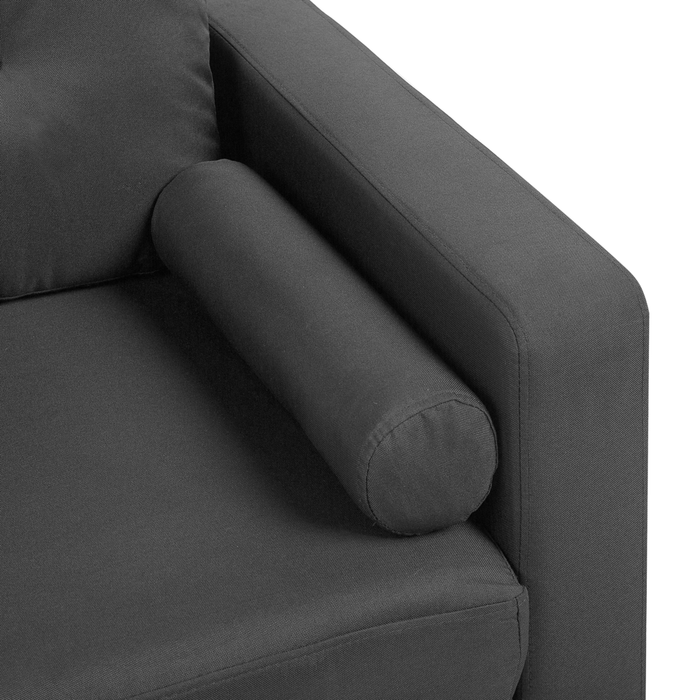 Divano in tessuto Rivestimento in tessuto grigio scuro a 2 posti capitonné con due sostegni