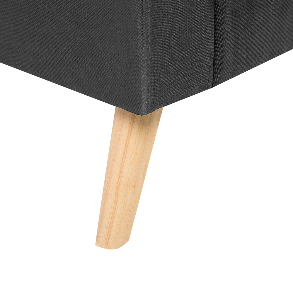 Divano in tessuto Rivestimento in tessuto grigio scuro a 2 posti capitonné con due sostegni