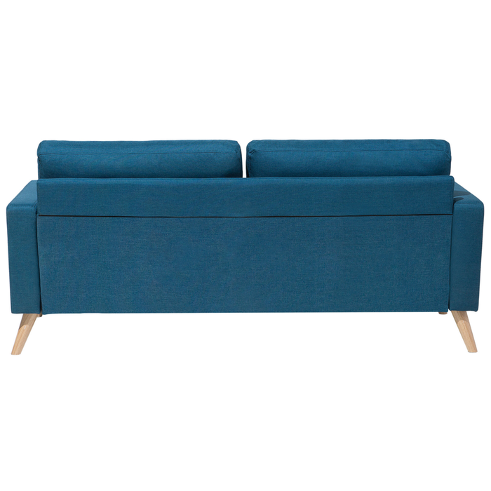 Divano in tessuto Rivestimento in tessuto blu a 2 posti capitonné con due sostegni