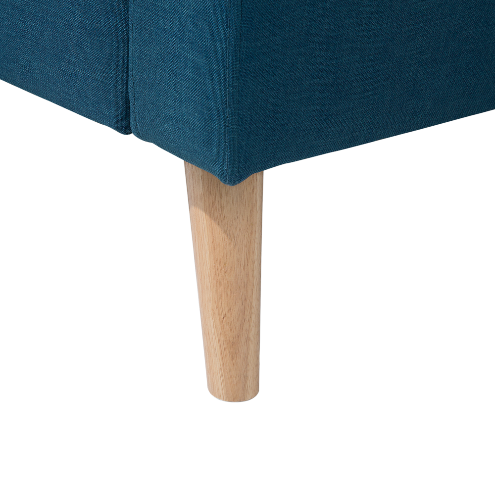 Divano in tessuto Rivestimento in tessuto blu a 2 posti capitonné con due sostegni