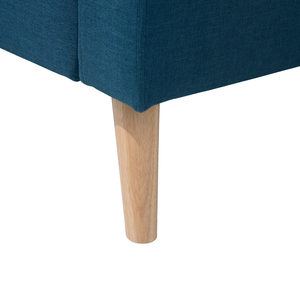 Divano in tessuto Rivestimento in tessuto blu a 2 posti capitonné con due sostegni