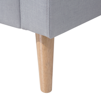 Divano in tessuto Rivestimento in tessuto grigio a 2 posti con bottoni capitonné con due sostegni