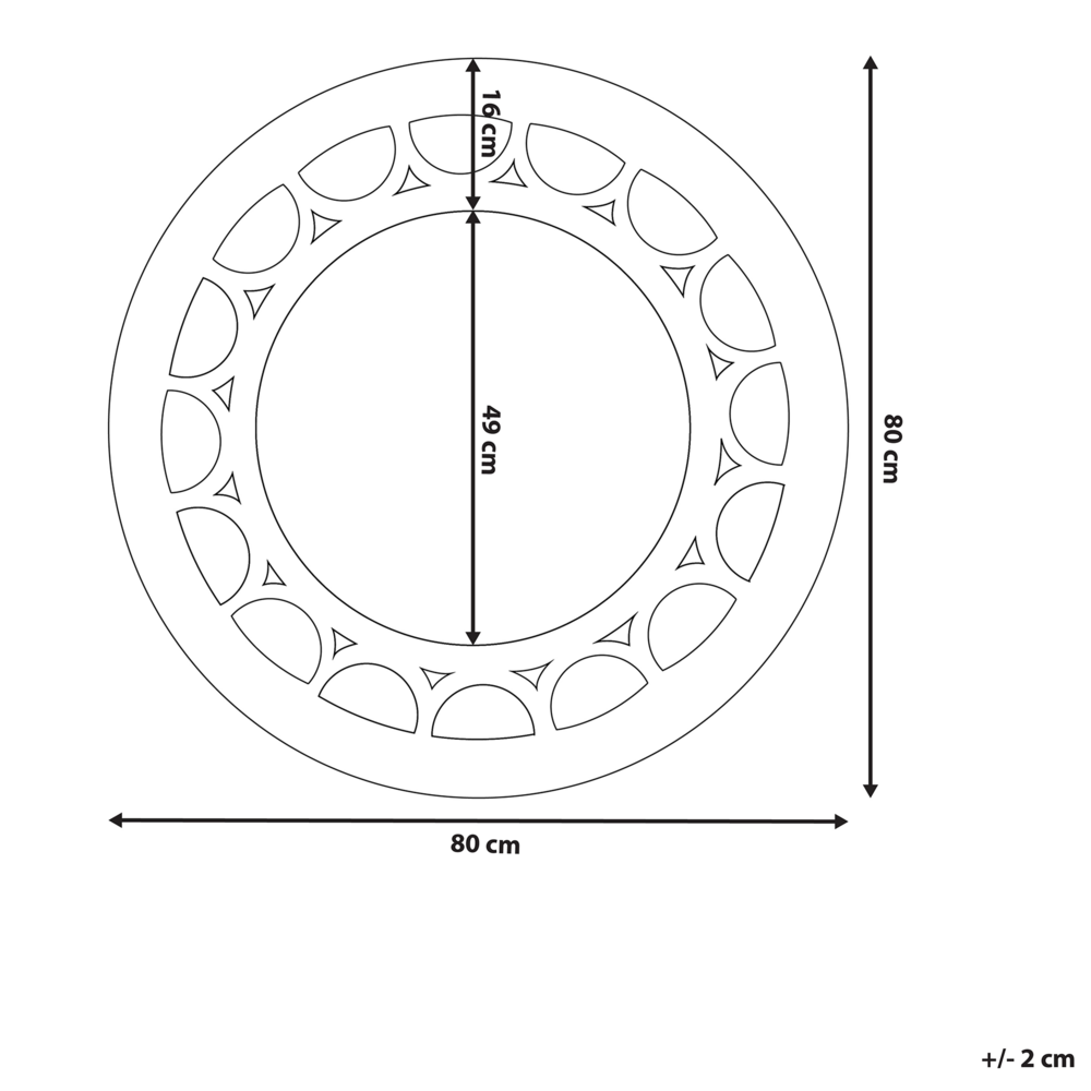 Specchio da parete in vetro argento ø 80 cm rotondo da appendere a parete