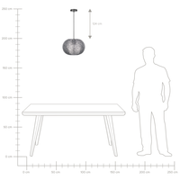 Lampada a Sospensione in Metallo Argento a forma di globo
