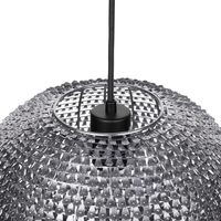 Lampada a Sospensione in Metallo Argento a forma di globo