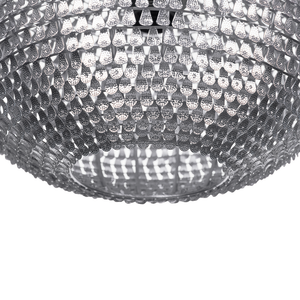 Lampada a Sospensione in Metallo Argento a forma di globo