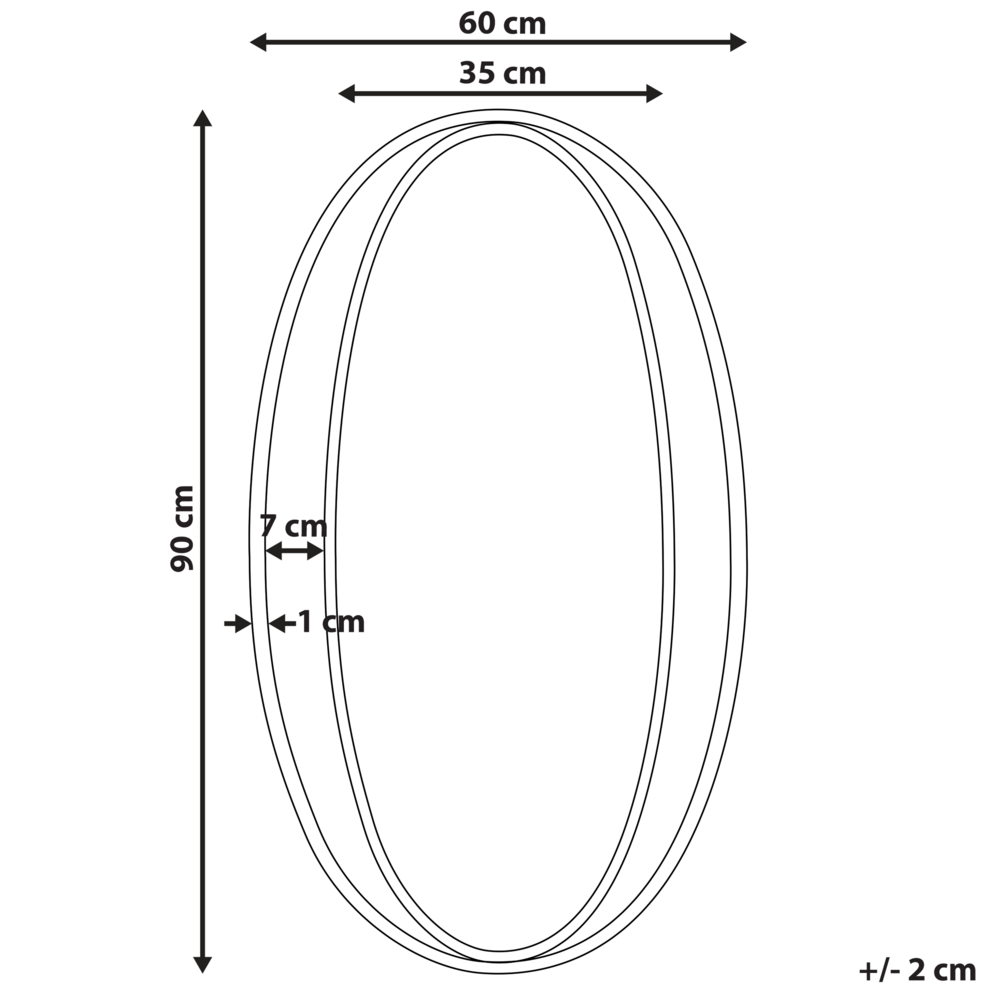 Specchio da parete ovale dorato 90 x 55 cm arte da parete Decor Stile Glam Living Room