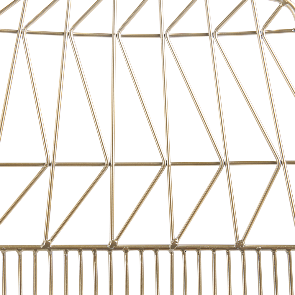 Set di 2 sedie da pranzo Struttura in metallo dorato Seduta in ecopelle nera Schienale geometrico Design moderno e glamour