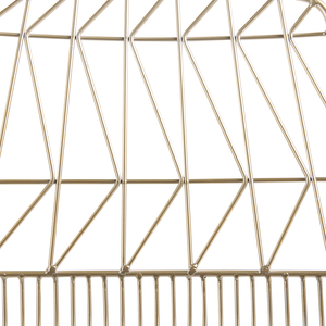 Set di 2 sedie da pranzo Struttura in metallo dorato Seduta in ecopelle nera Schienale geometrico Design moderno e glamour