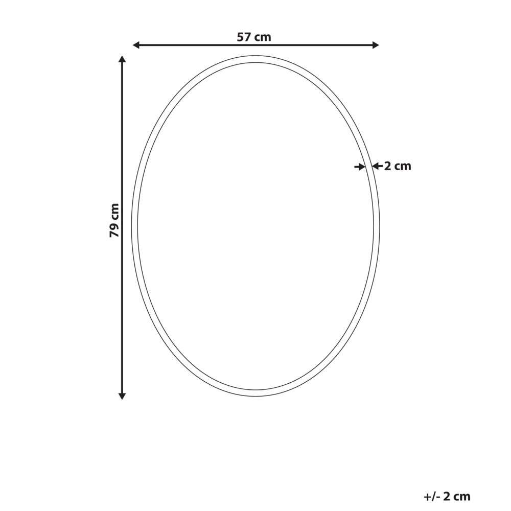 Specchio appeso a parete dorato 83 x 57 cm cornice ovale decorata perline decorative