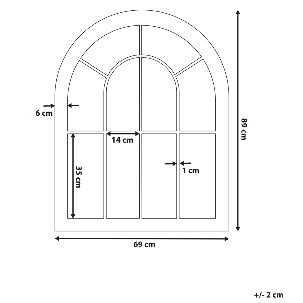 Specchio da parete Cornice in metallo beige 69 x 88 cm Dipinto tradizionale