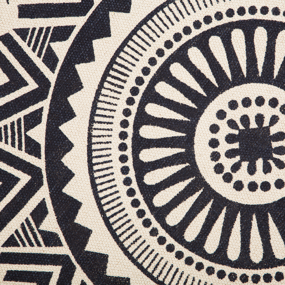 Tappeto tappetino Panna Blu Navy Cotone Nappe Rotonde Soggiorno ø 120 cm