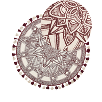 Tappeto Panna Cotone Tondo Orientale Soggiorno ø 120 cm stile moderno