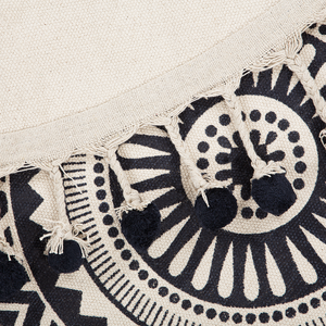 Tappeto tappetino Panna Blu Navy Cotone Nappe Rotonde Soggiorno ø 120 cm