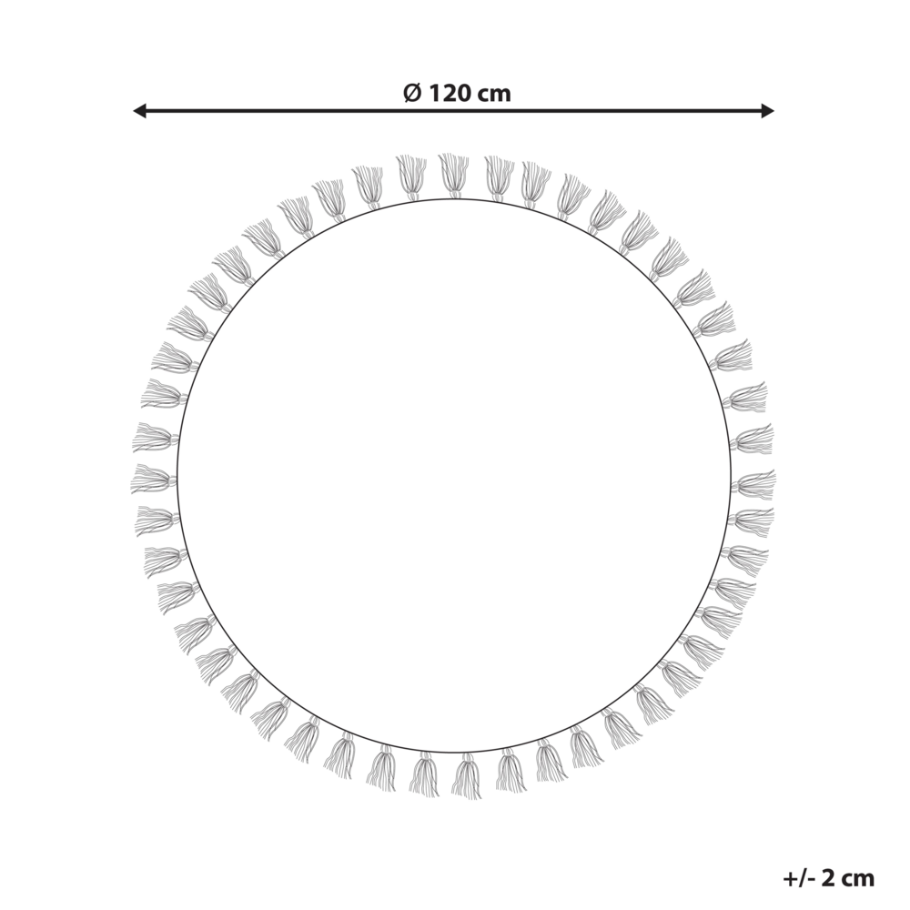 Tappeto Panna Cotone Tondo Orientale Soggiorno ø 120 cm stile moderno