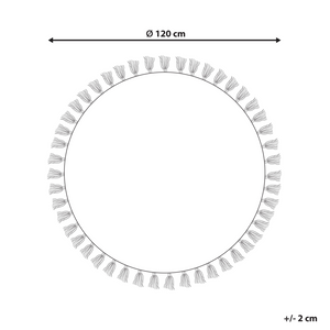 Tappeto Panna Cotone Tondo Orientale Soggiorno ø 120 cm stile moderno