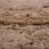 Tappeto tappetino Iuta Beige Rotondo Rustico Soggiorno ø 120 cm