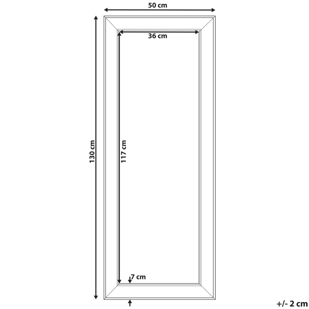 Specchio da Parete Argento 50 x 130 cm Verticale Soggiorno Camera da Letto Comò Finitura Gesso