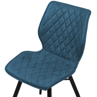 Set di 2 sedie da pranzo tappezzeria in tessuto blu gambe  in metallo nero stile retrò rustico