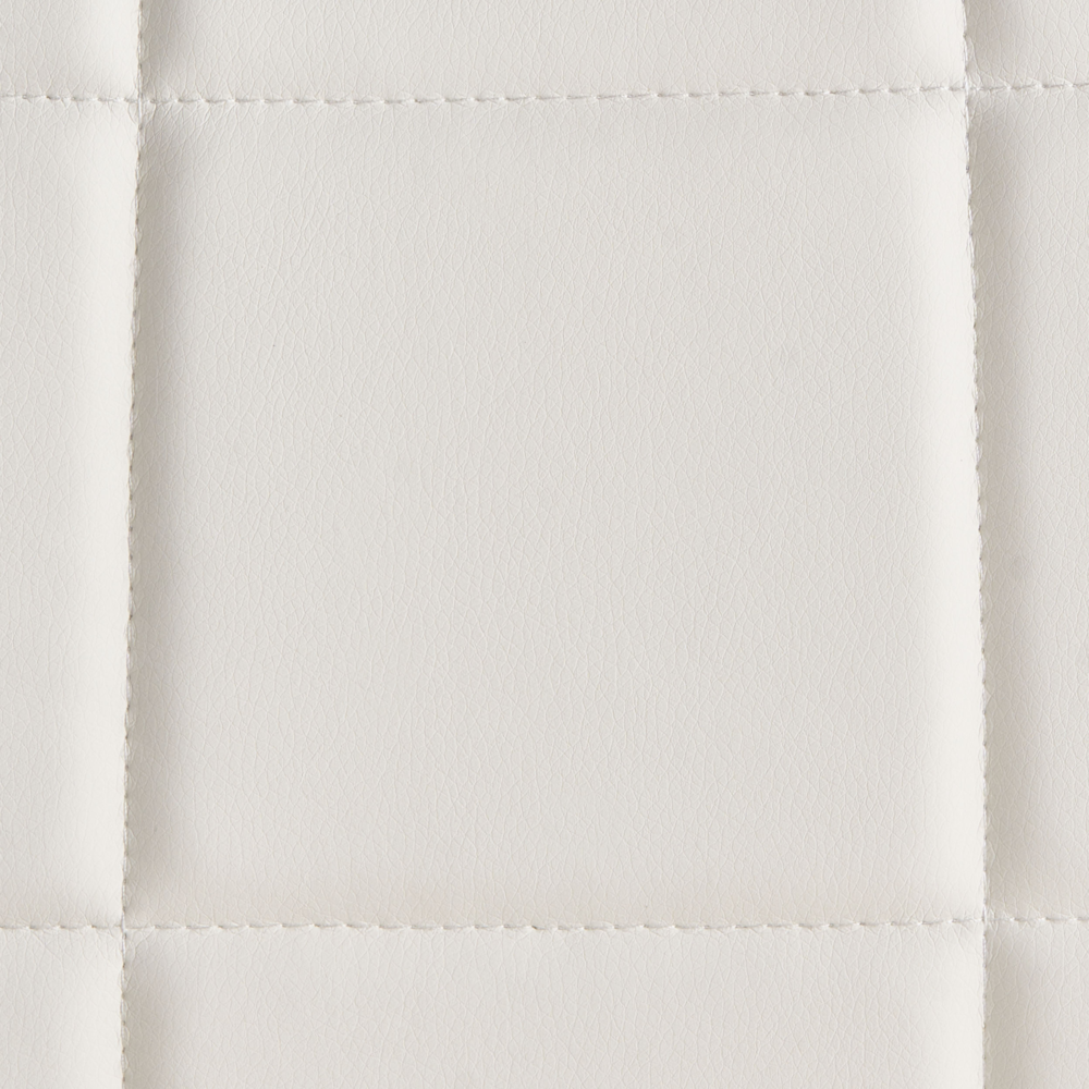 Set di 2 sedie da pranzo in ecopelle bianca con gambe in metallo cromato moderne