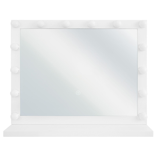 Specchio da toeletta con LED Tavolo da toeletta rettangolare in metallo bianco 50 x 60 cm con lampadine illuminate Hollywood