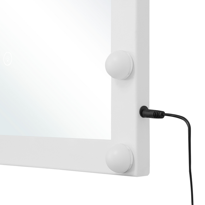 Specchio da toeletta da parete con LED bianco 50 x 60 cm rettangolare illuminato lampadine Hollywood Toeletta