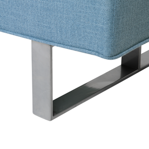 Divano Letto Rivestimento In Tessuto Blu 3 Posti Schienale Reclinabile Divisibile