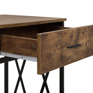 Consolle Madia credenza 2 cassetti Ripiano in legno scuro Struttura in metallo Nero Piano in truciolare in stile industriale Soggiorno