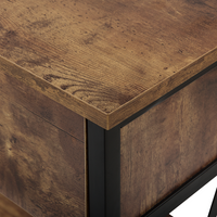 Consolle Madia credenza 2 cassetti Ripiano in legno scuro Struttura in metallo Nero Piano in truciolare in stile industriale Soggiorno