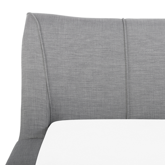 Letto ad acqua Tessuto grigio 180 x 200 cm Accessori Riduzione dell'onda Ampia testiera moderna