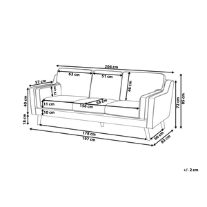 Divano grigio 3 posti in similpelle gambe in legno classico soggiorno