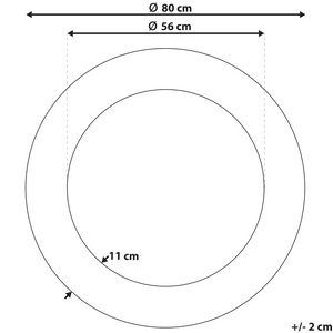 Specchio da parete da appendere tondo dorato 80 cm elemento decorativo dipinto