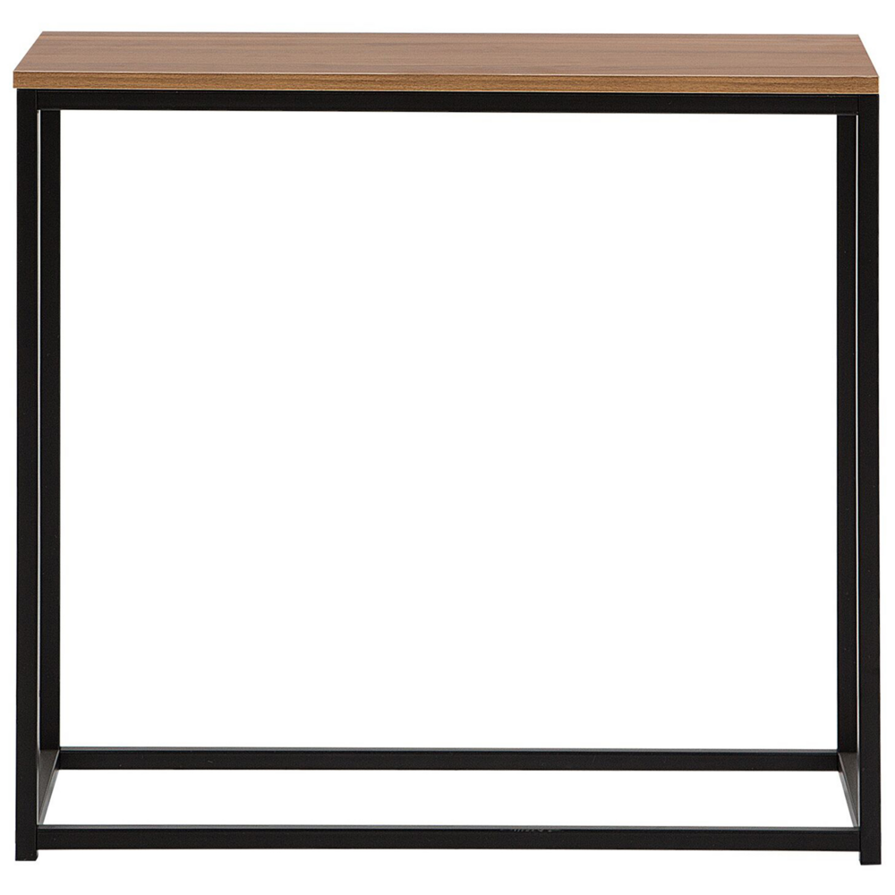 Consolle Piano In Legno Scuro Base In Metallo Nero Industriale Moderno Soggiorno Camera Da Letto Corridoio