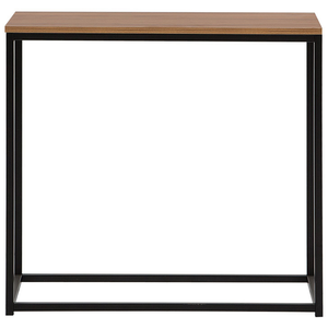 Consolle Piano In Legno Scuro Base In Metallo Nero Industriale Moderno Soggiorno Camera Da Letto Corridoio