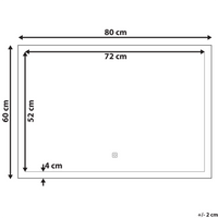 Specchio da bagno illuminato a LED Rettangolare 60 x 80 cm Glamour