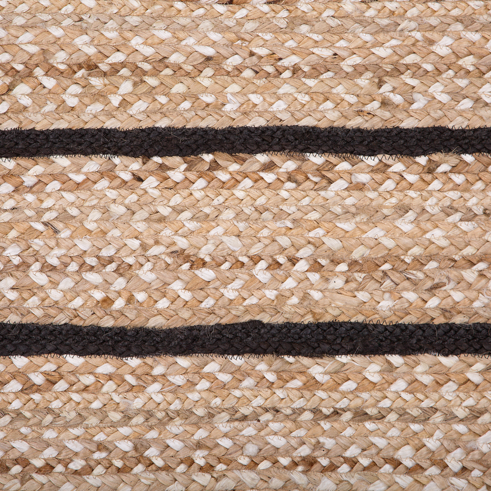 Tappeto tappetino Tappeto Nero e Beige Cotone Juta Rigato 80 x 150 cm Rustic Boho