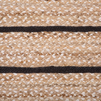 Tappeto tappetino Tappeto Nero e Beige Cotone Juta Rigato 80 x 150 cm Rustic Boho