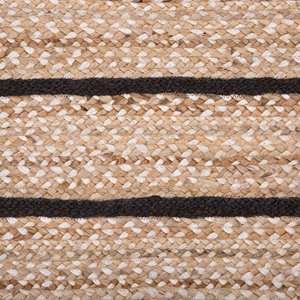 Tappeto tappetino Tappeto Nero e Beige Cotone Juta Rigato 80 x 150 cm Rustic Boho