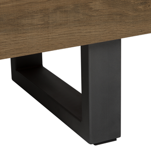 Madia credenza a 3 ante in legno scuro con base in metallo a slitta grigia in alluminio con ripiani Mobile contenitore per la casa industriale