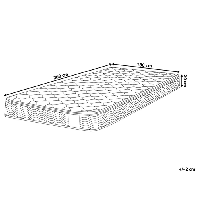 Materasso a molle 180 x 200 cm Memory Foam Camera da letto confortevole e spessa